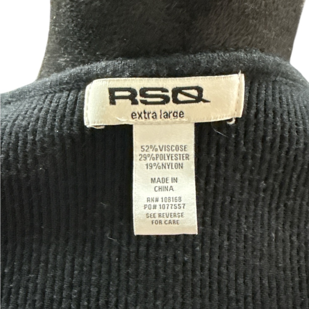 RSQ Chic Black Ribbed Long‎ Sleeve Maxi Bodycon Minimalist Dress XL - Picture 7 of 7